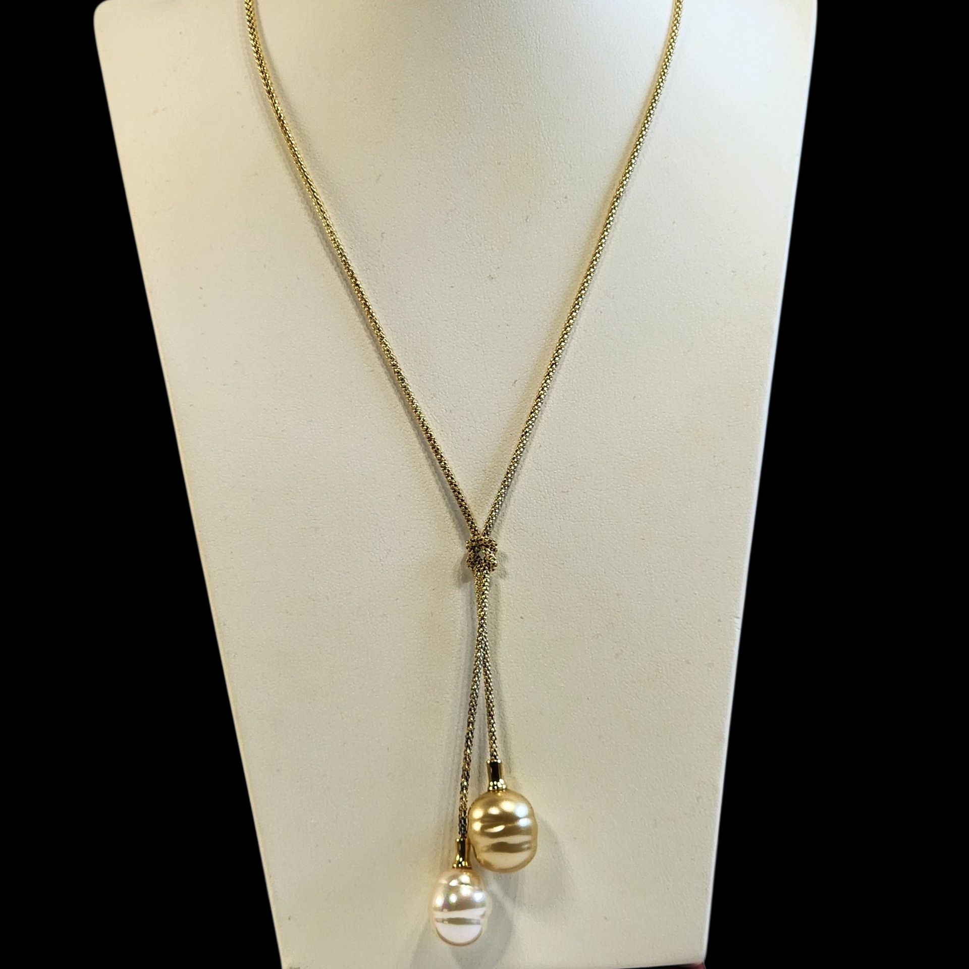 Elegant Gold Colored Sterling Sliver And Pearl Necklace 89$